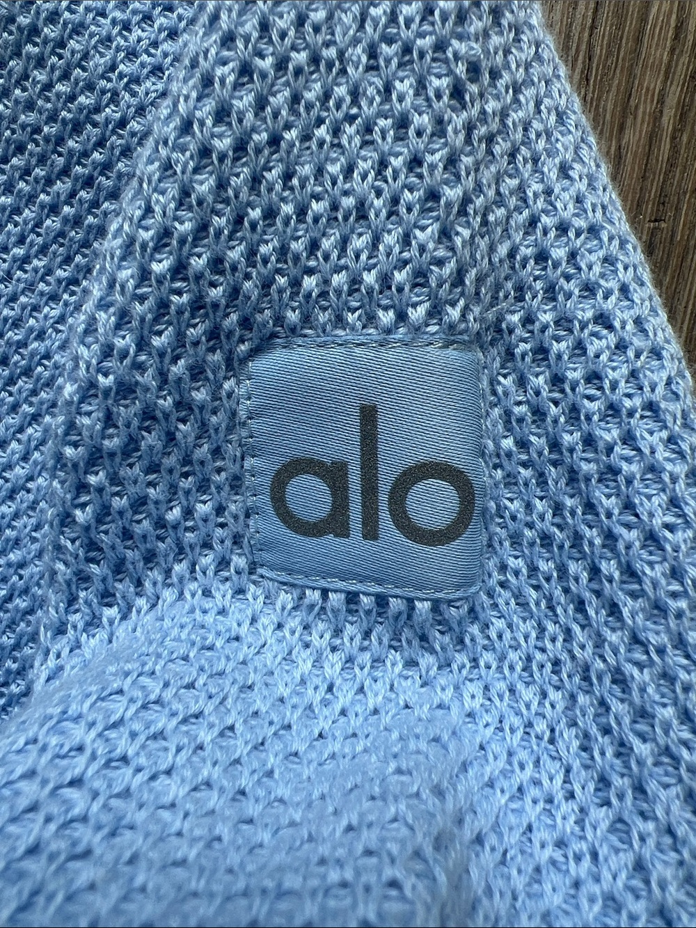 ALO Tennis Club Cotton Sweater Knit Full Zip Jacket size XS Seashell Blue - Picture 9 of 10